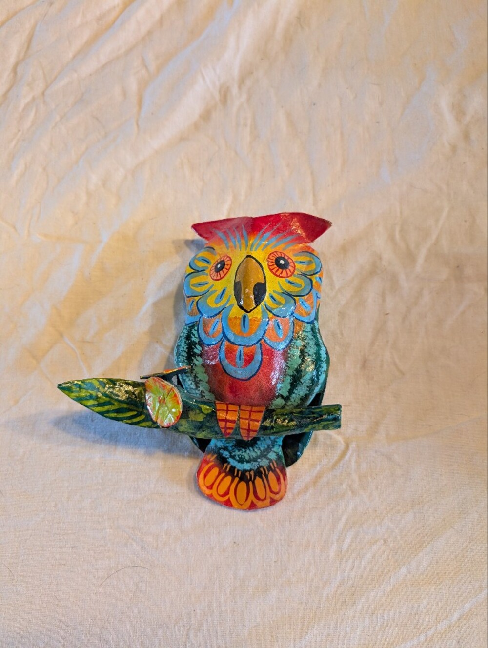 2/20$ Handpainted Colorful Paper Mache Owl Wall Art